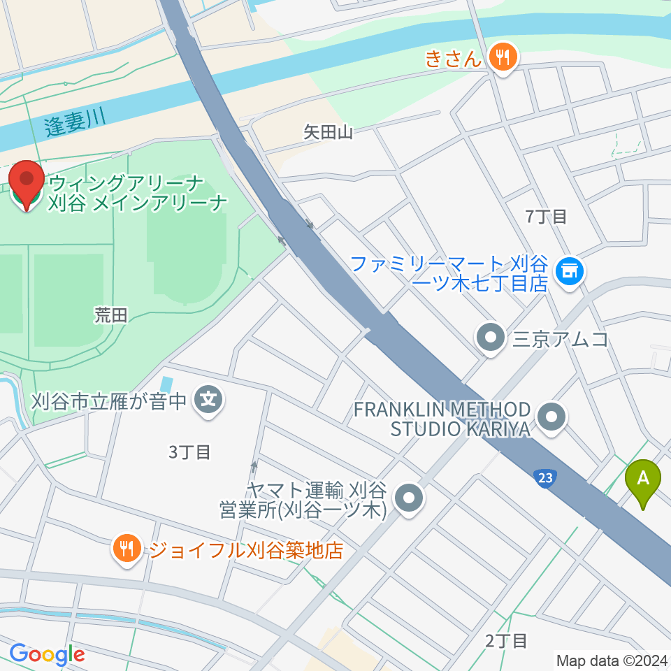 ウィングアリーナ刈谷周辺のカフェ一覧地図