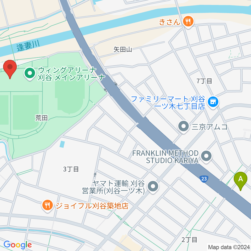 ウィングアリーナ刈谷周辺のカフェ一覧地図