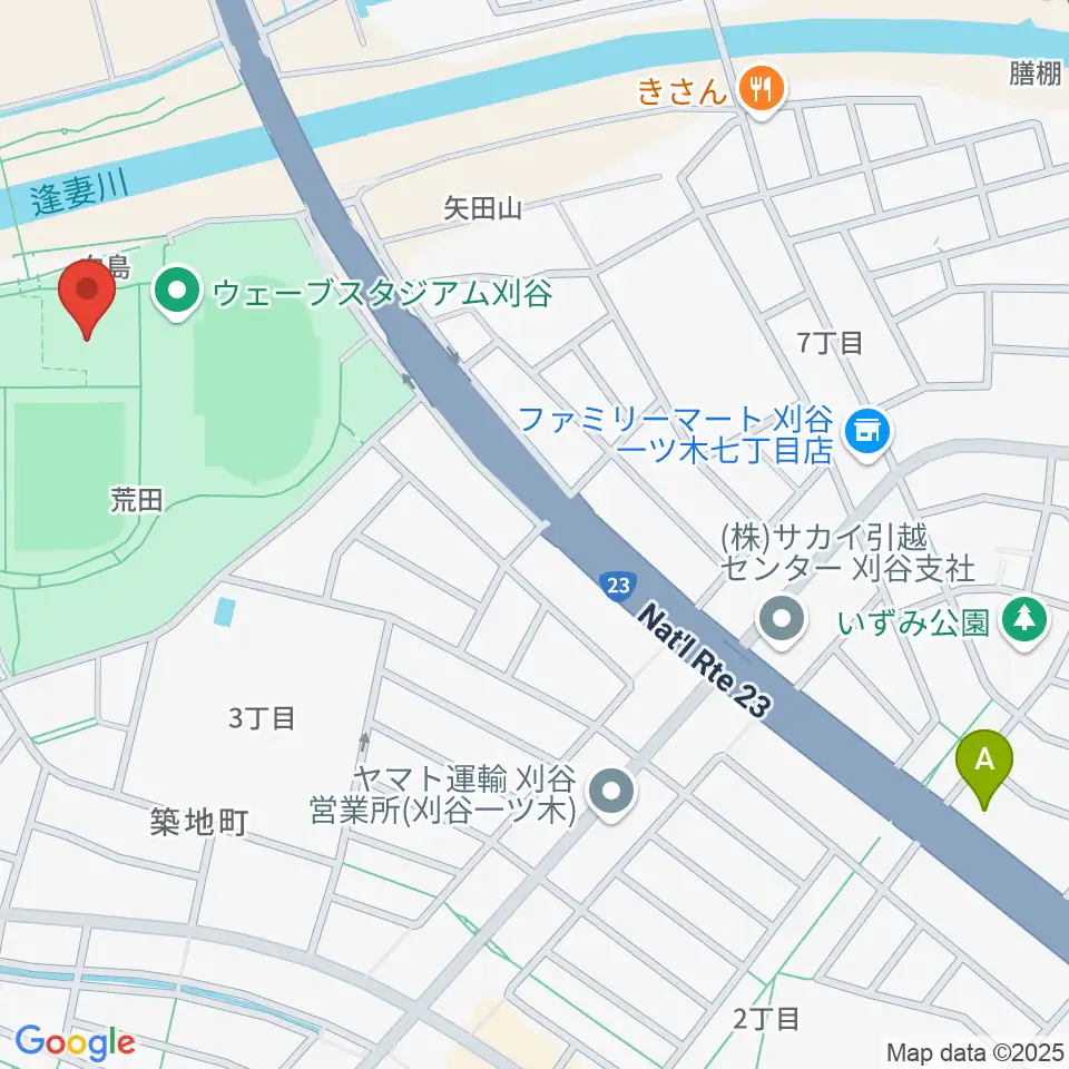 ウィングアリーナ刈谷周辺のカフェ一覧地図