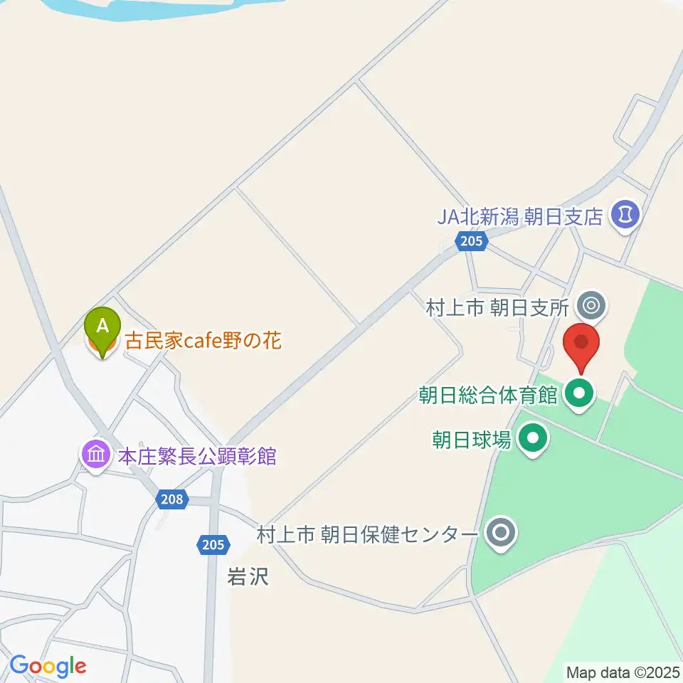 村上市総合文化会館周辺のカフェ一覧地図