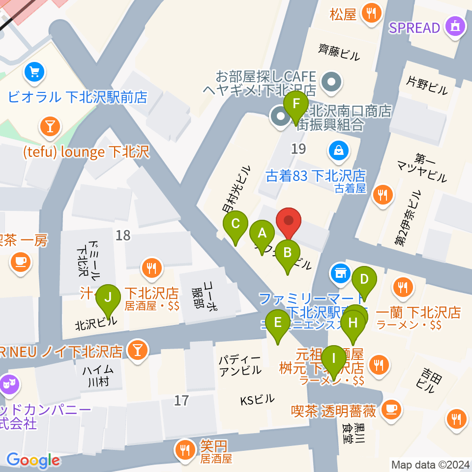 空飛ぶこぶたや周辺のカフェ一覧地図