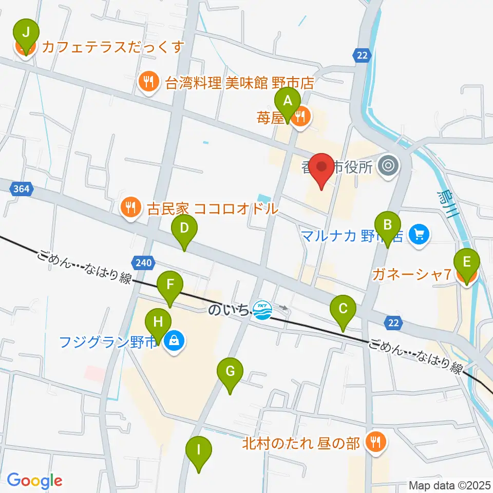 のいちふれあいセンター周辺のカフェ一覧地図