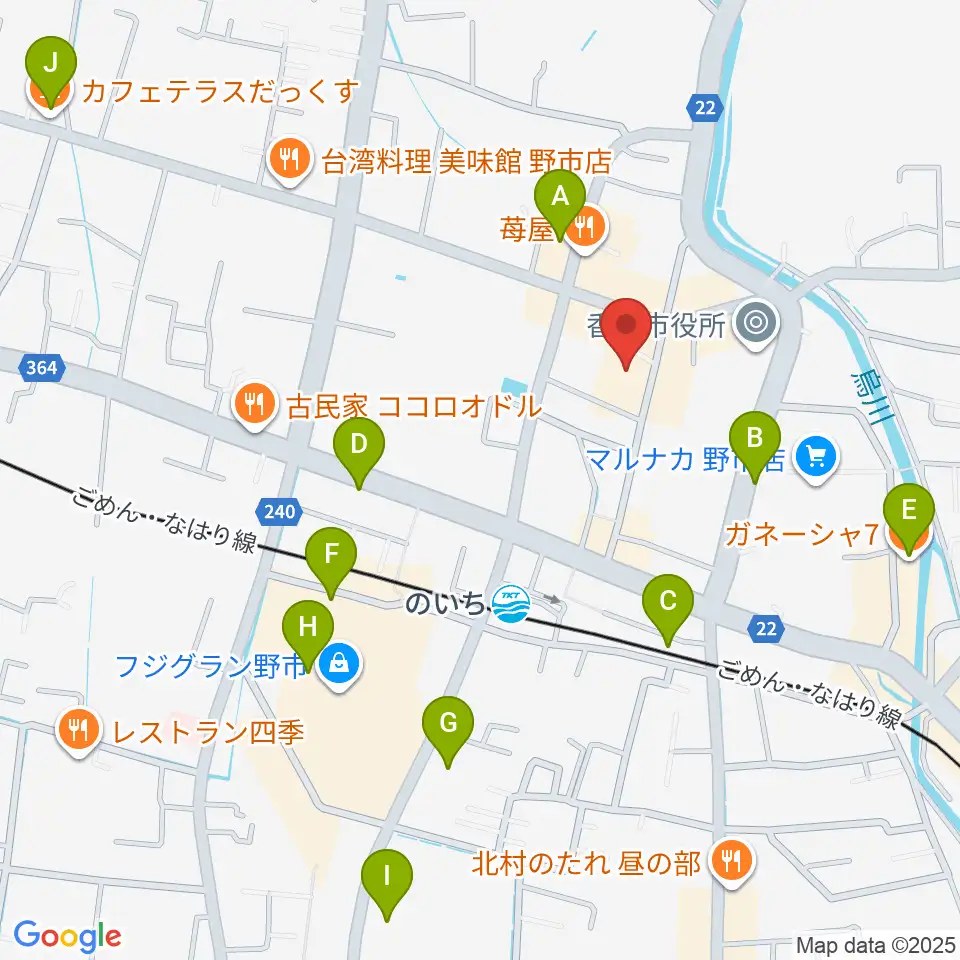 のいちふれあいセンター周辺のカフェ一覧地図