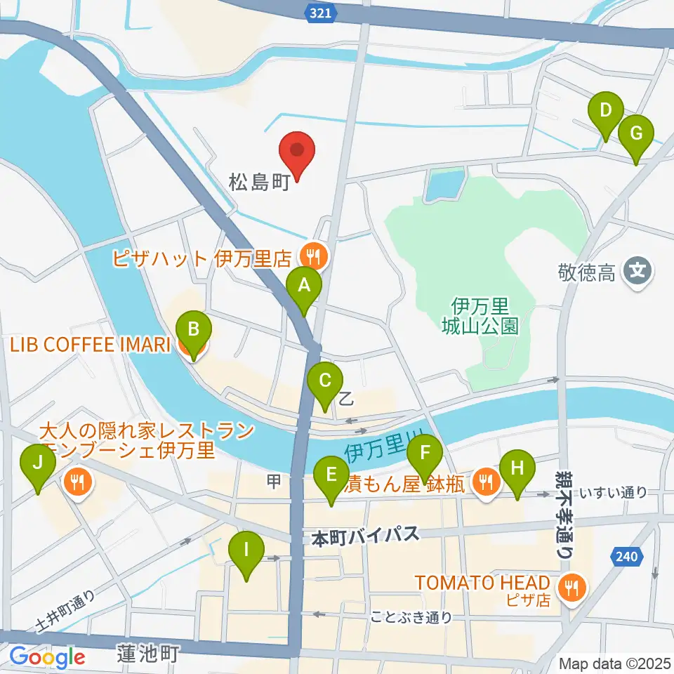 伊万里市民センター周辺のカフェ一覧地図