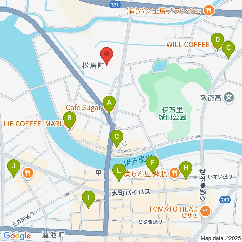 伊万里市民センター周辺のカフェ一覧地図