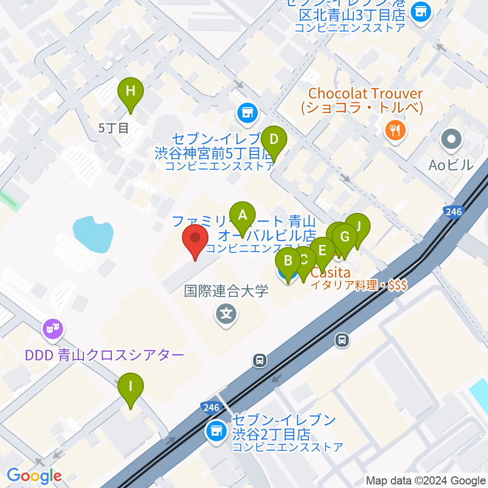 東京ウィメンズプラザ周辺のカフェ一覧地図