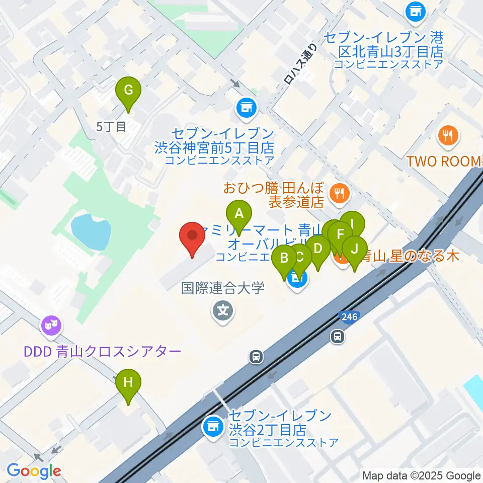東京ウィメンズプラザ周辺のカフェ一覧地図