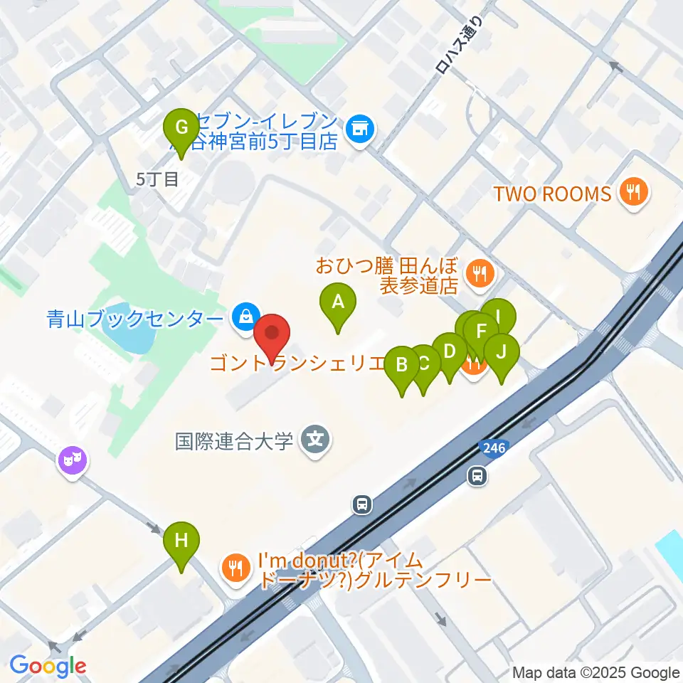 東京ウィメンズプラザ周辺のカフェ一覧地図
