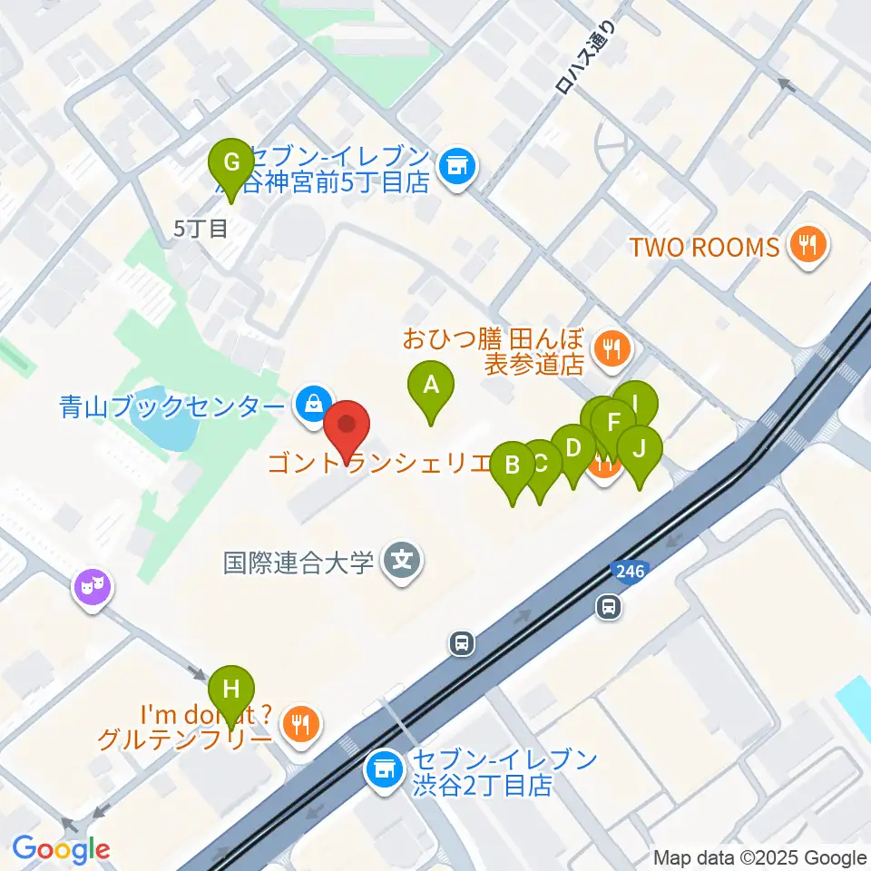 東京ウィメンズプラザ周辺のカフェ一覧地図