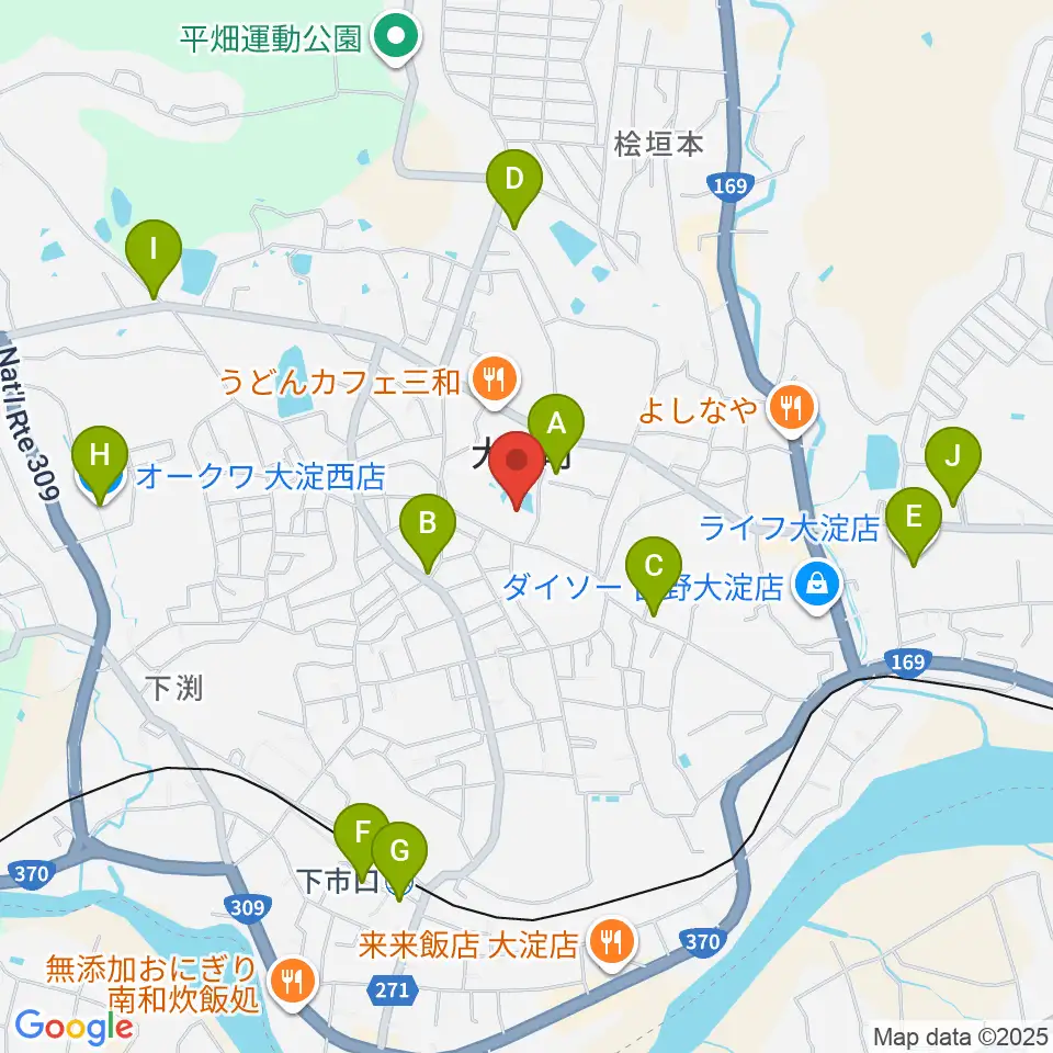 大淀町文化会館周辺のカフェ一覧地図