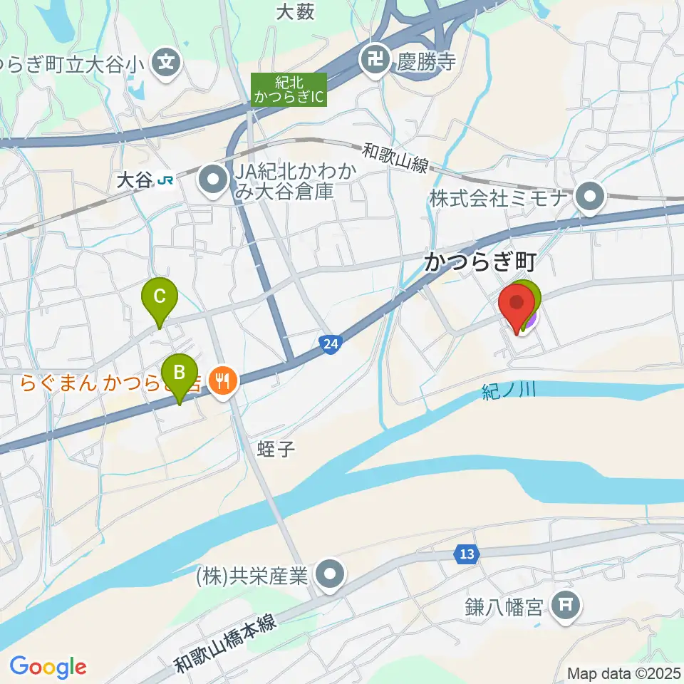 かつらぎ総合文化会館あじさいホール周辺のカフェ一覧地図