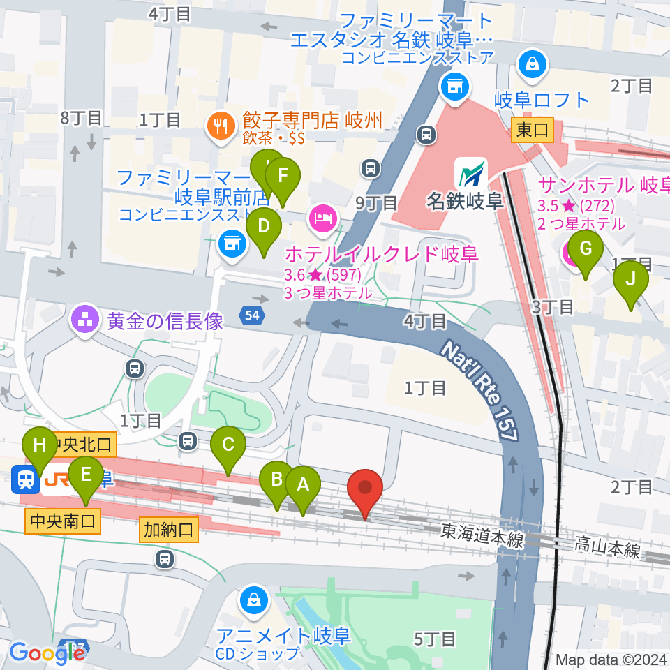 ハートフルスクエアーG周辺のカフェ一覧地図