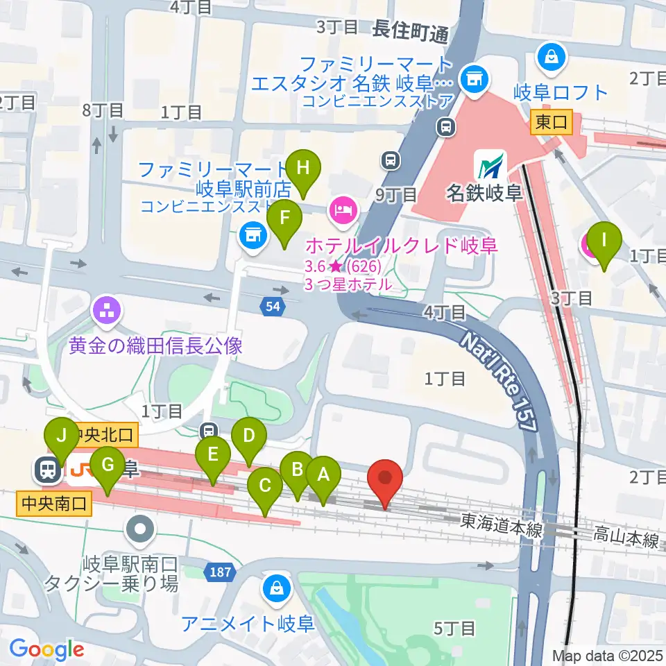 ハートフルスクエアーG周辺のカフェ一覧地図