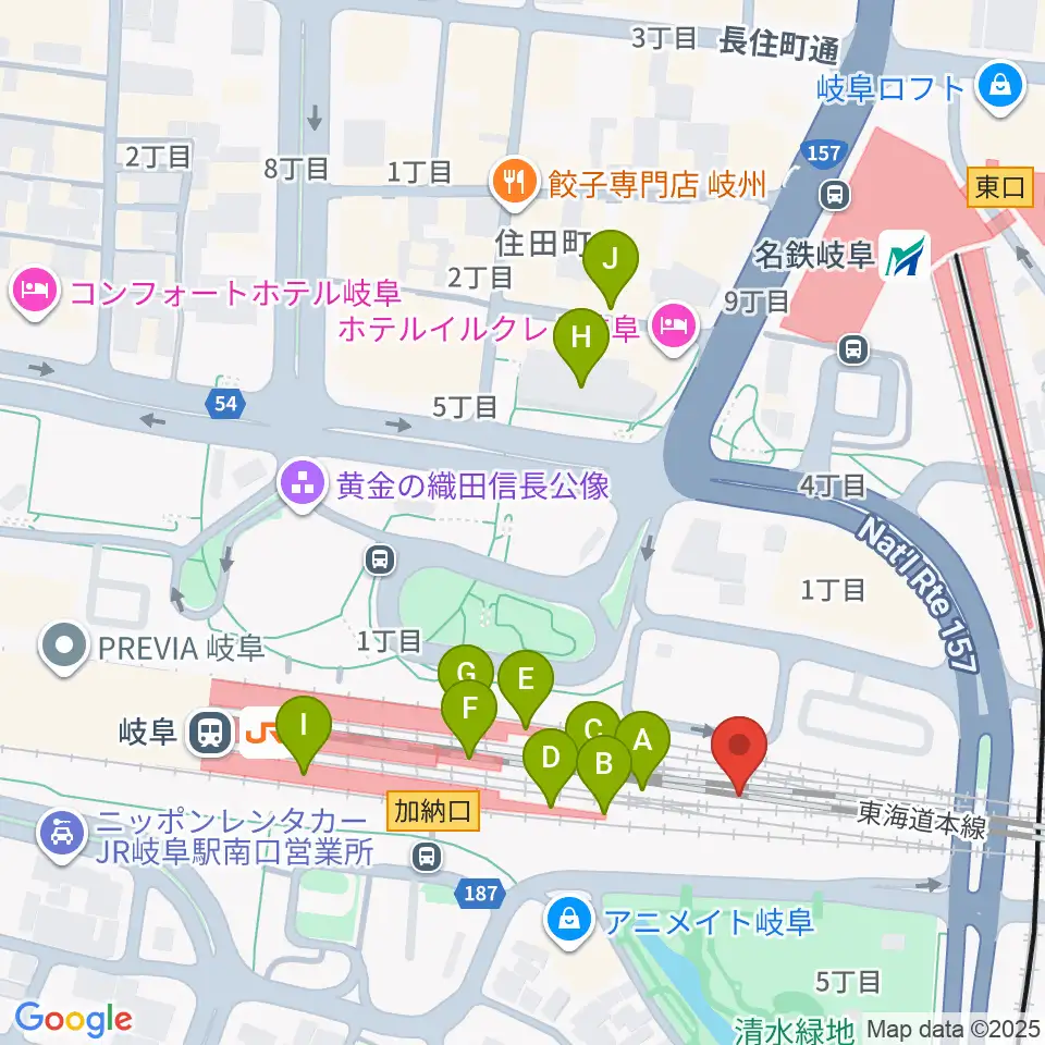 ハートフルスクエアーG周辺のカフェ一覧地図