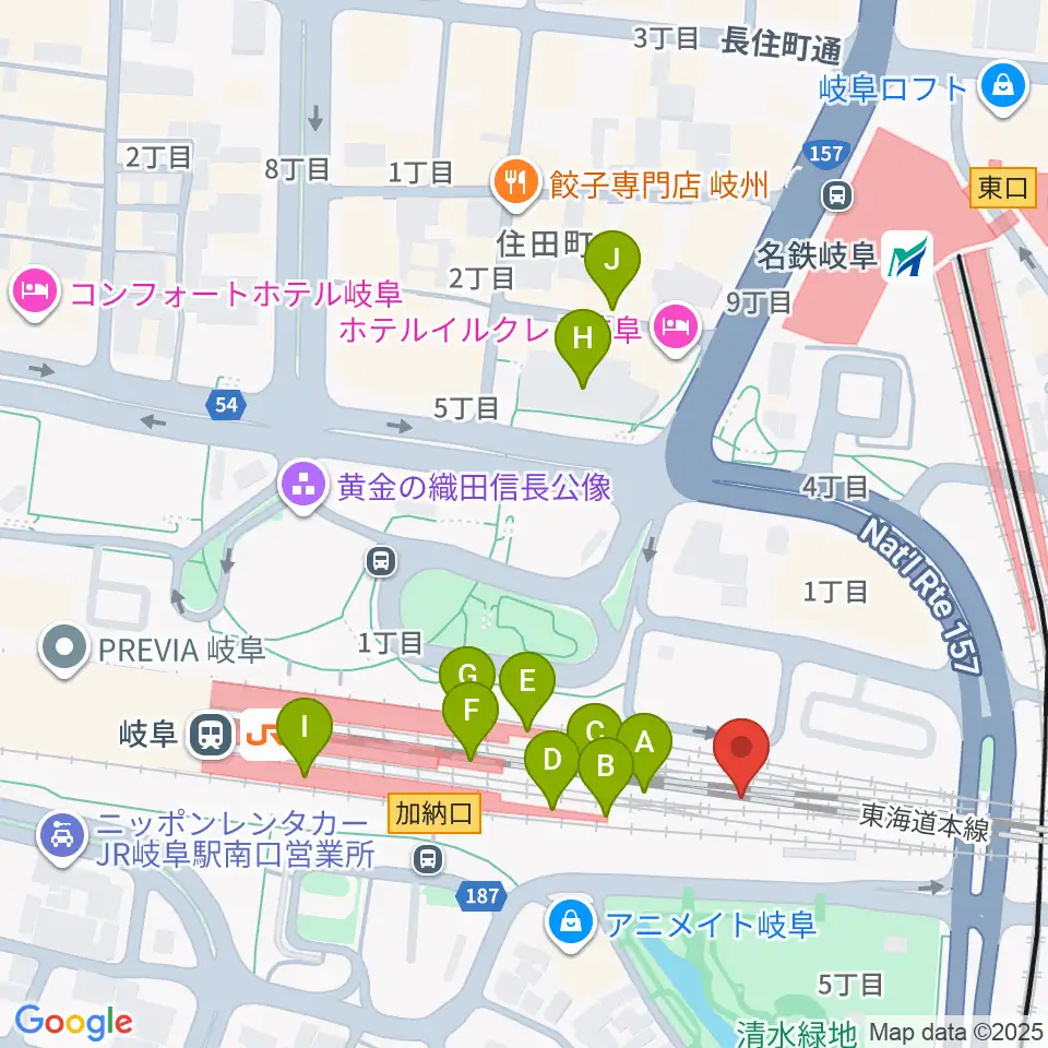 ハートフルスクエアーG周辺のカフェ一覧地図