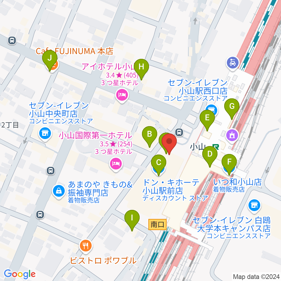 おーラジ周辺のカフェ一覧地図