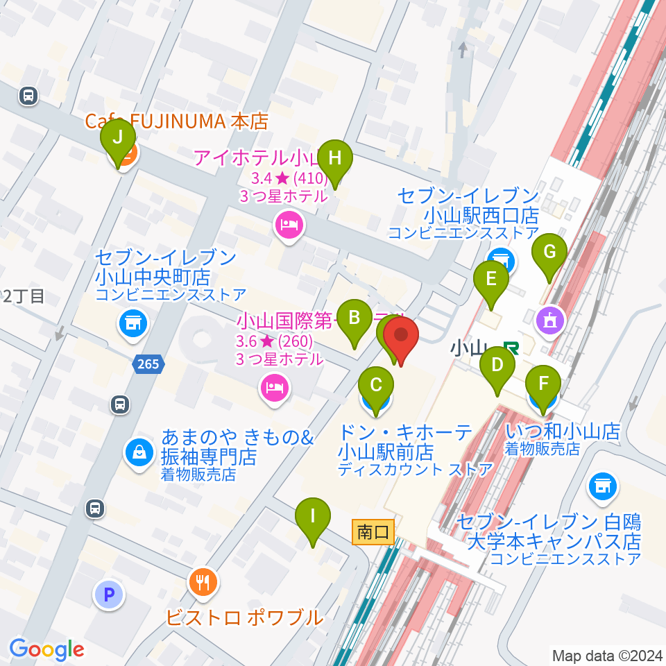 おーラジ周辺のカフェ一覧地図