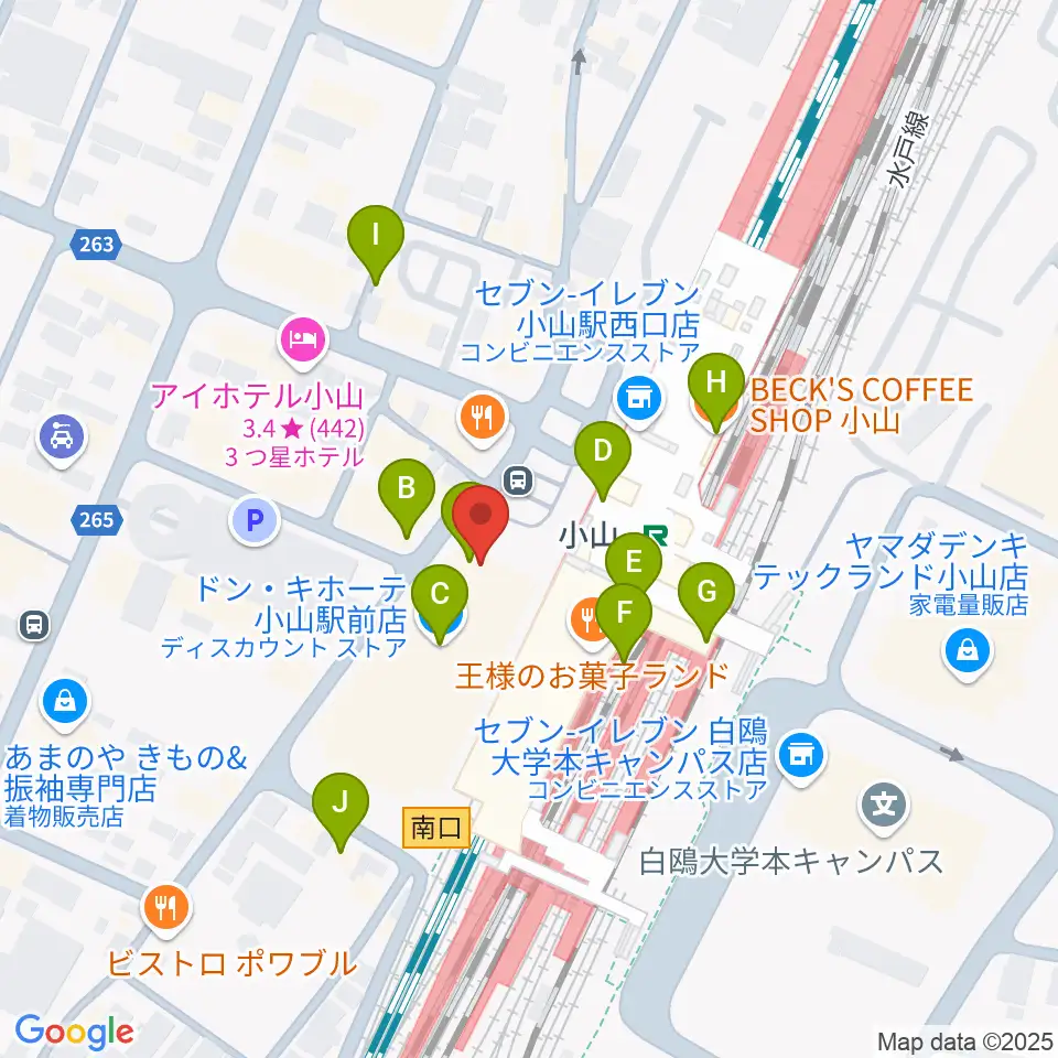 おーラジ周辺のカフェ一覧地図