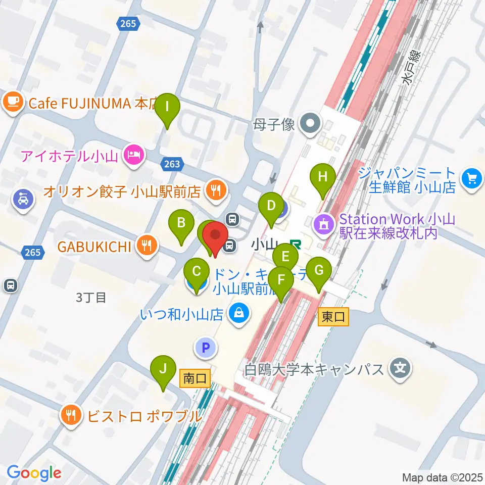 おーラジ周辺のカフェ一覧地図