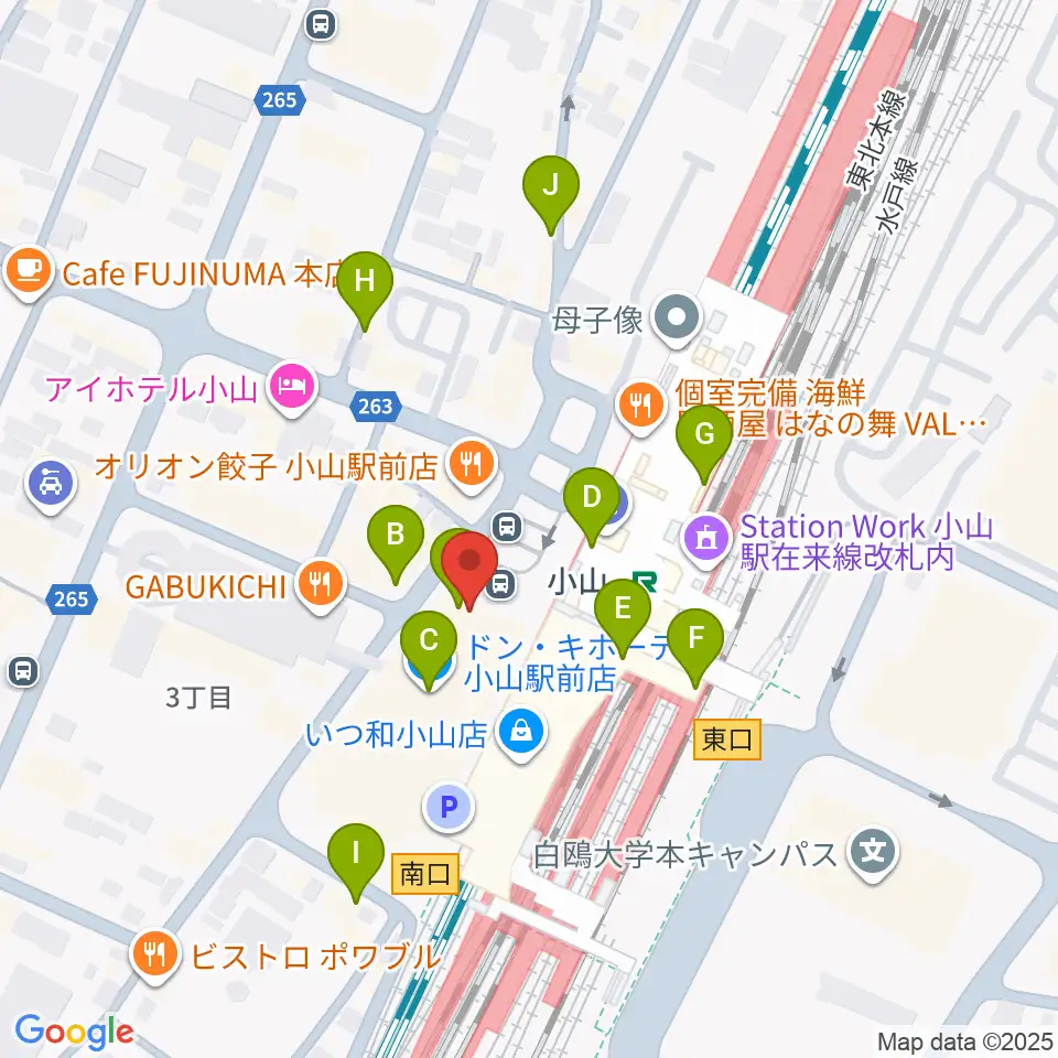 おーラジ周辺のカフェ一覧地図