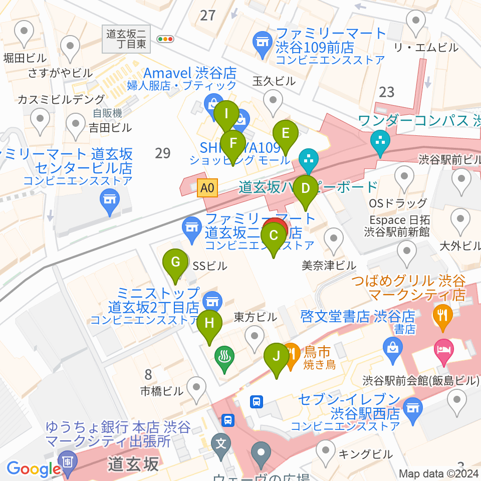 TOHOシネマズ渋谷周辺のカフェ一覧地図