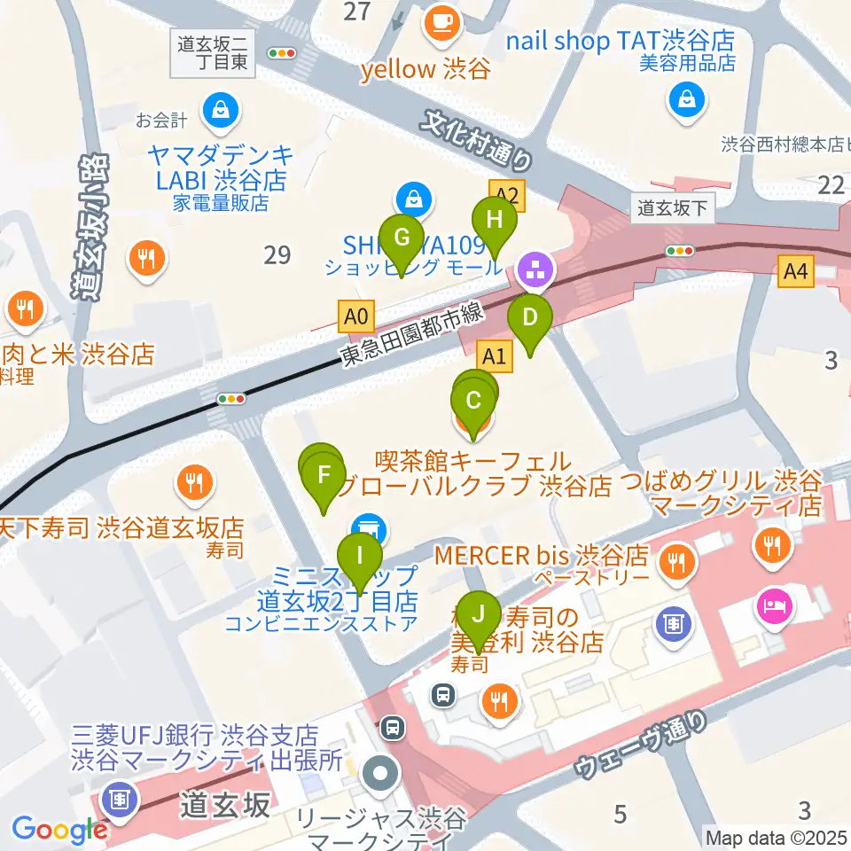TOHOシネマズ渋谷周辺のカフェ一覧地図