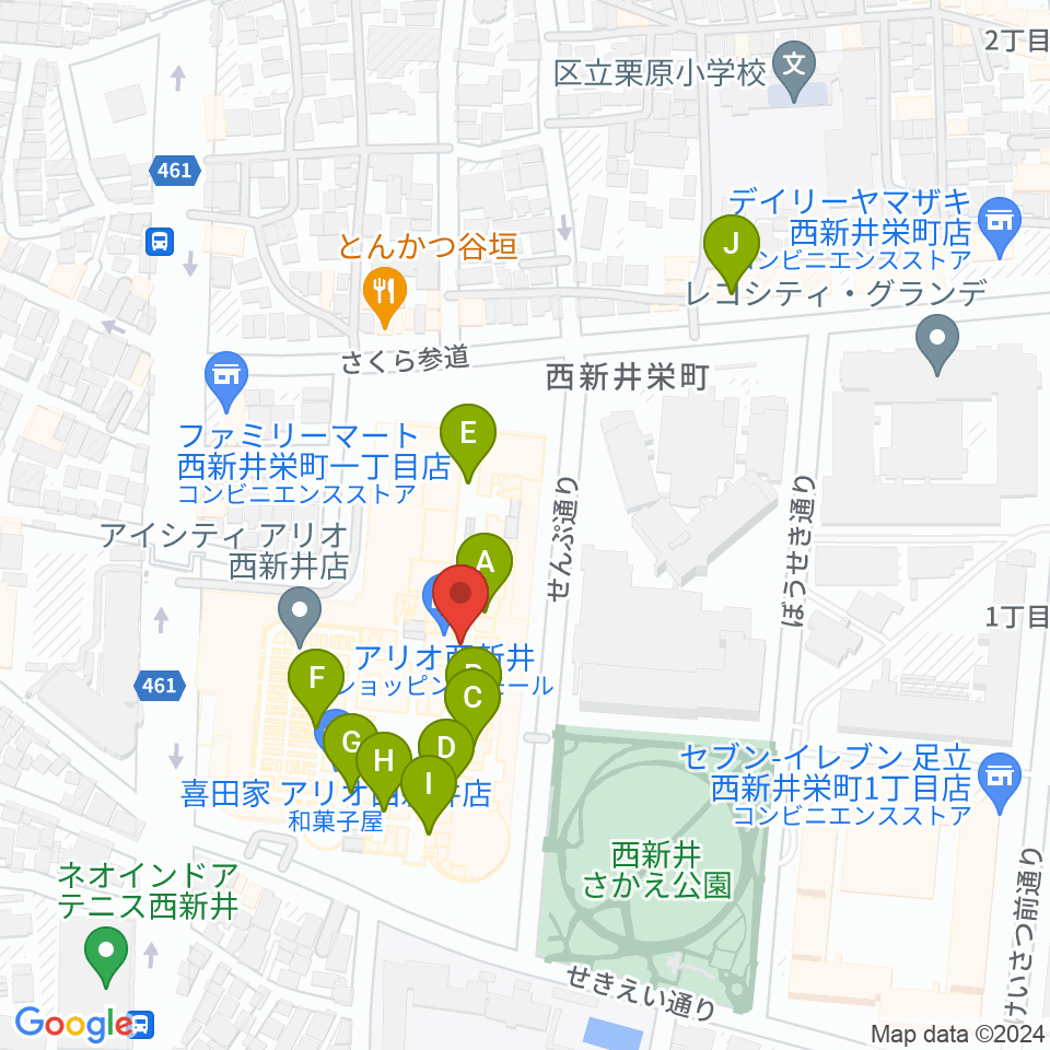 TOHOシネマズ西新井周辺のカフェ一覧地図