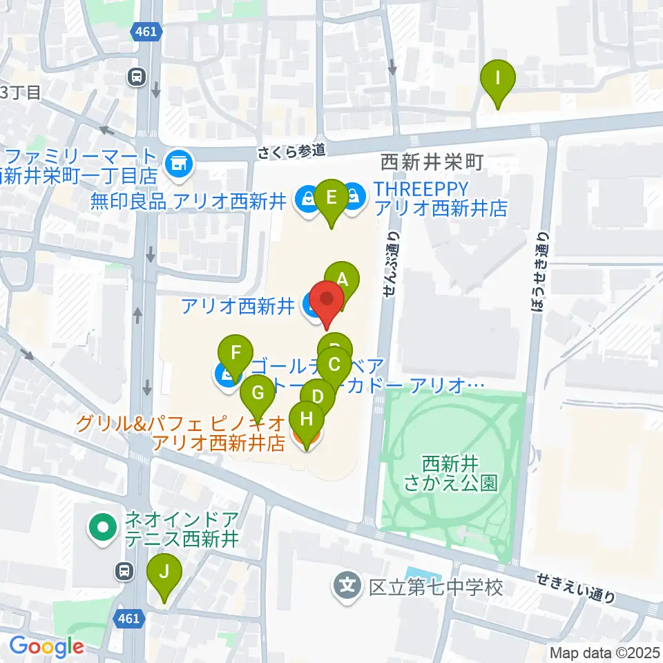 TOHOシネマズ西新井周辺のカフェ一覧地図