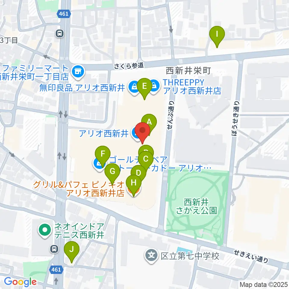 TOHOシネマズ西新井周辺のカフェ一覧地図