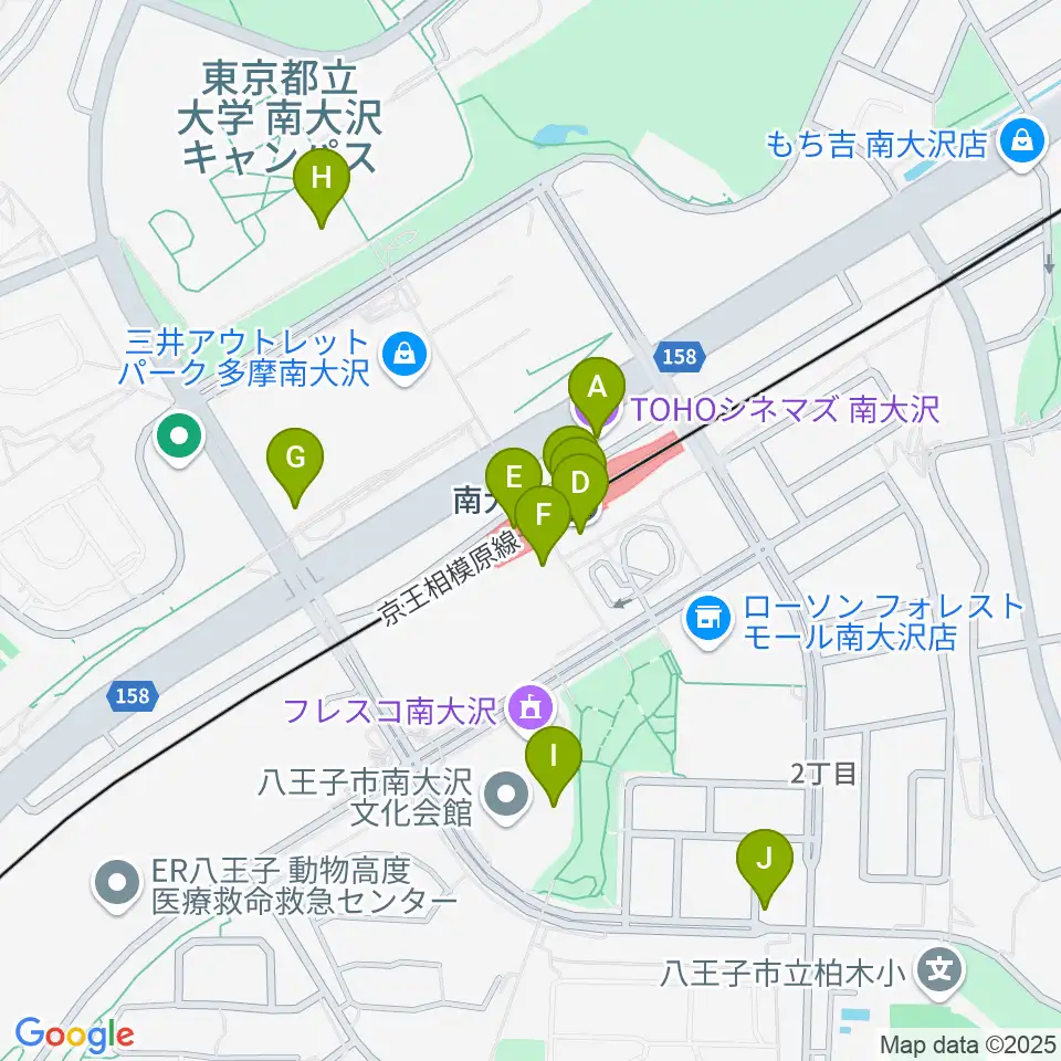 TOHOシネマズ南大沢周辺のカフェ一覧地図