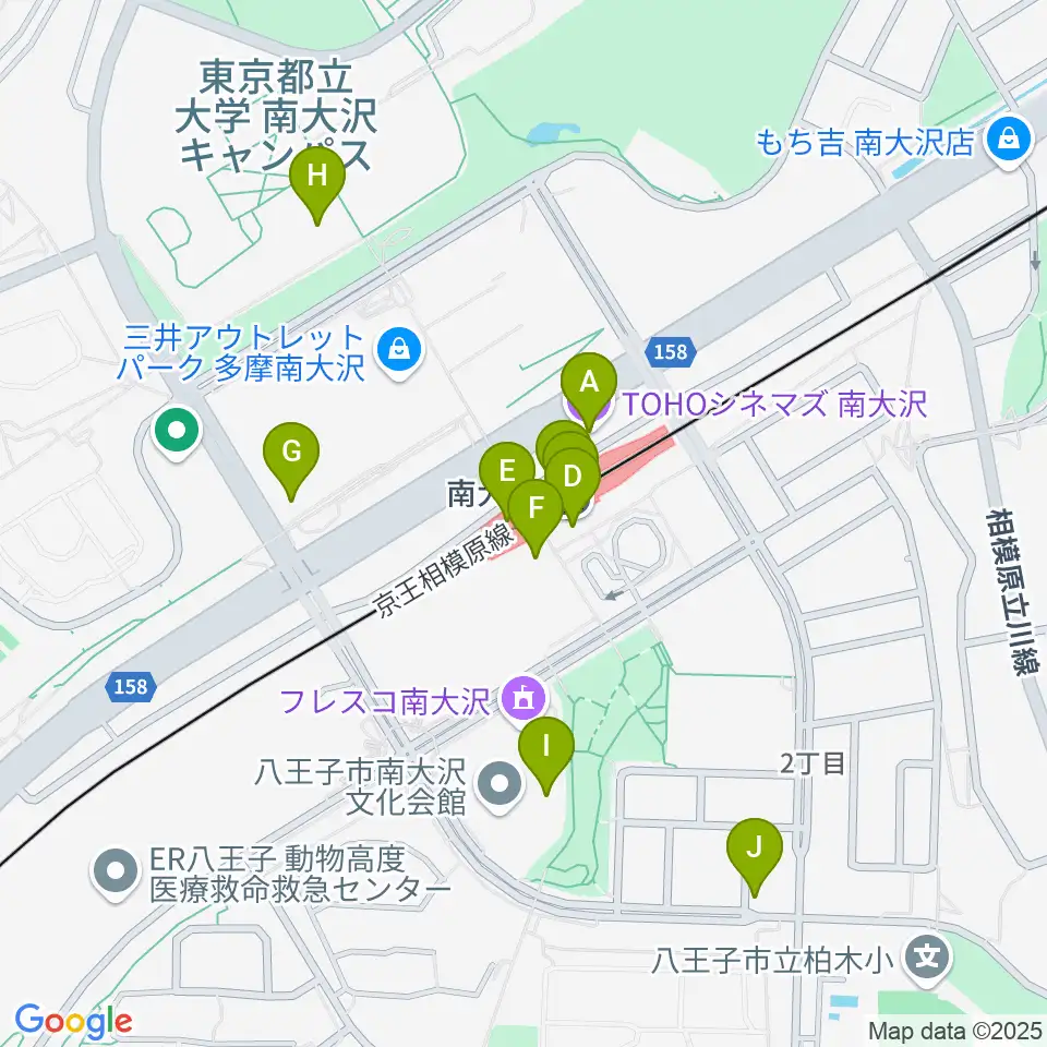 TOHOシネマズ南大沢周辺のカフェ一覧地図
