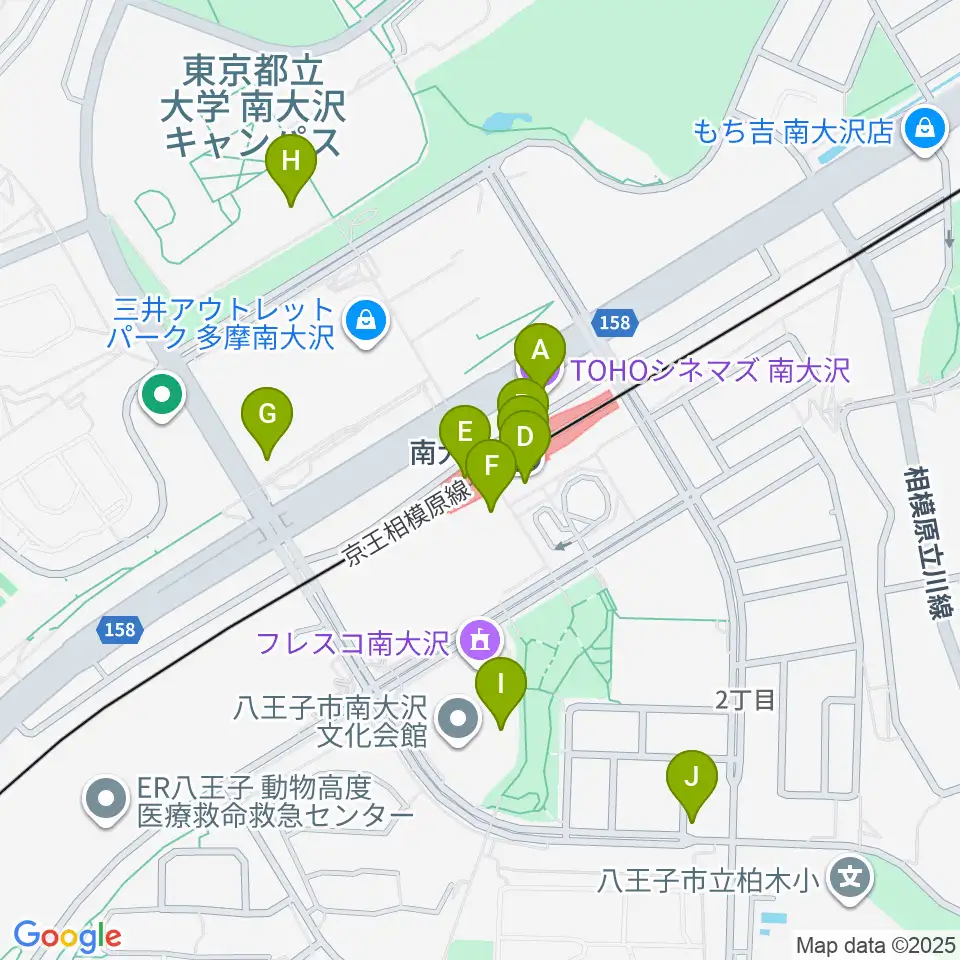 TOHOシネマズ南大沢周辺のカフェ一覧地図
