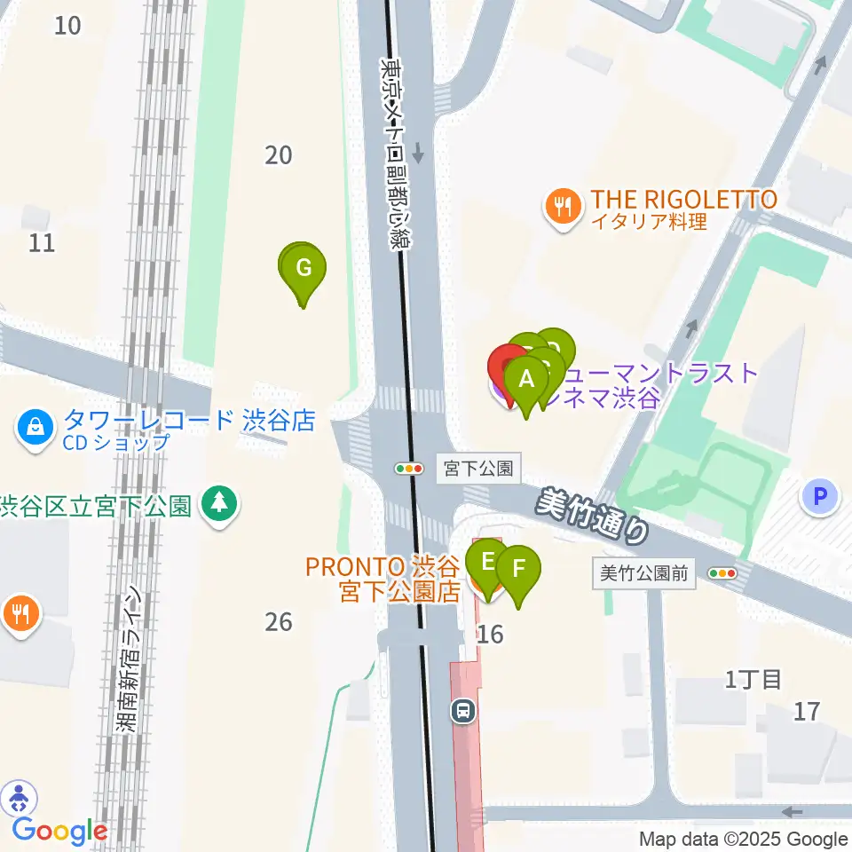 ヒューマントラストシネマ渋谷周辺のカフェ一覧地図