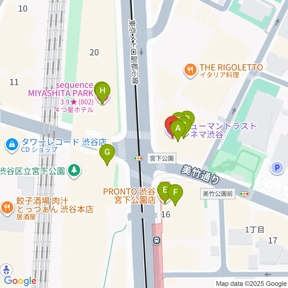 ヒューマントラストシネマ渋谷周辺のカフェ一覧地図