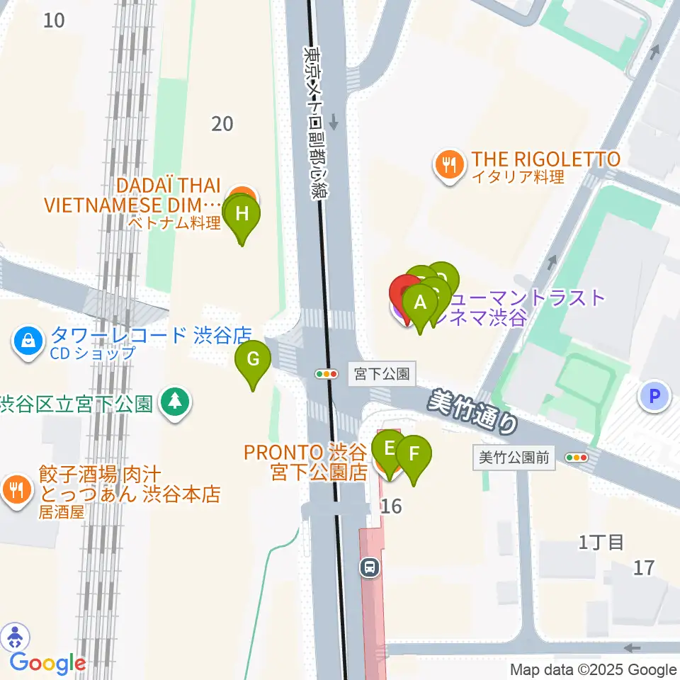 ヒューマントラストシネマ渋谷周辺のカフェ一覧地図