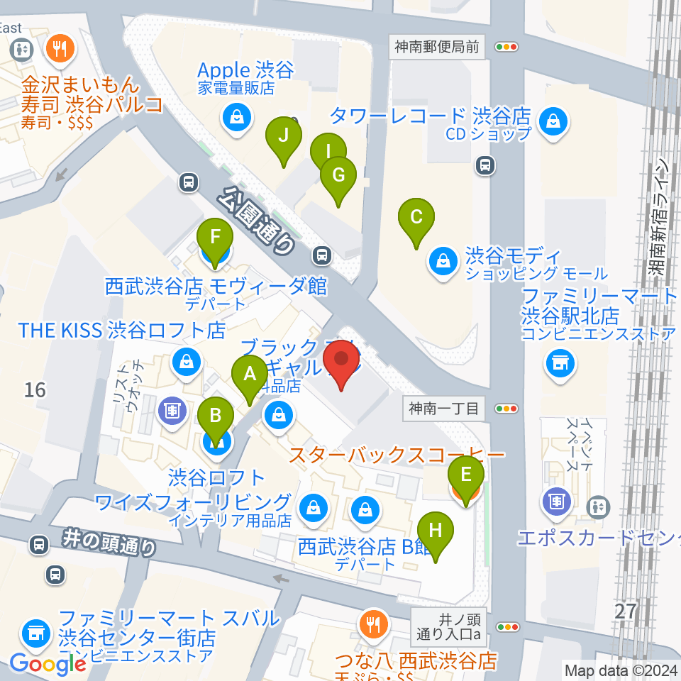 渋谷HUMAXシネマ周辺のカフェ一覧地図