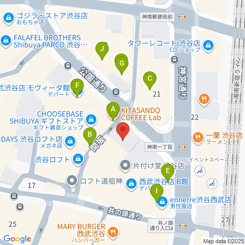 渋谷HUMAXシネマ周辺のカフェ一覧地図