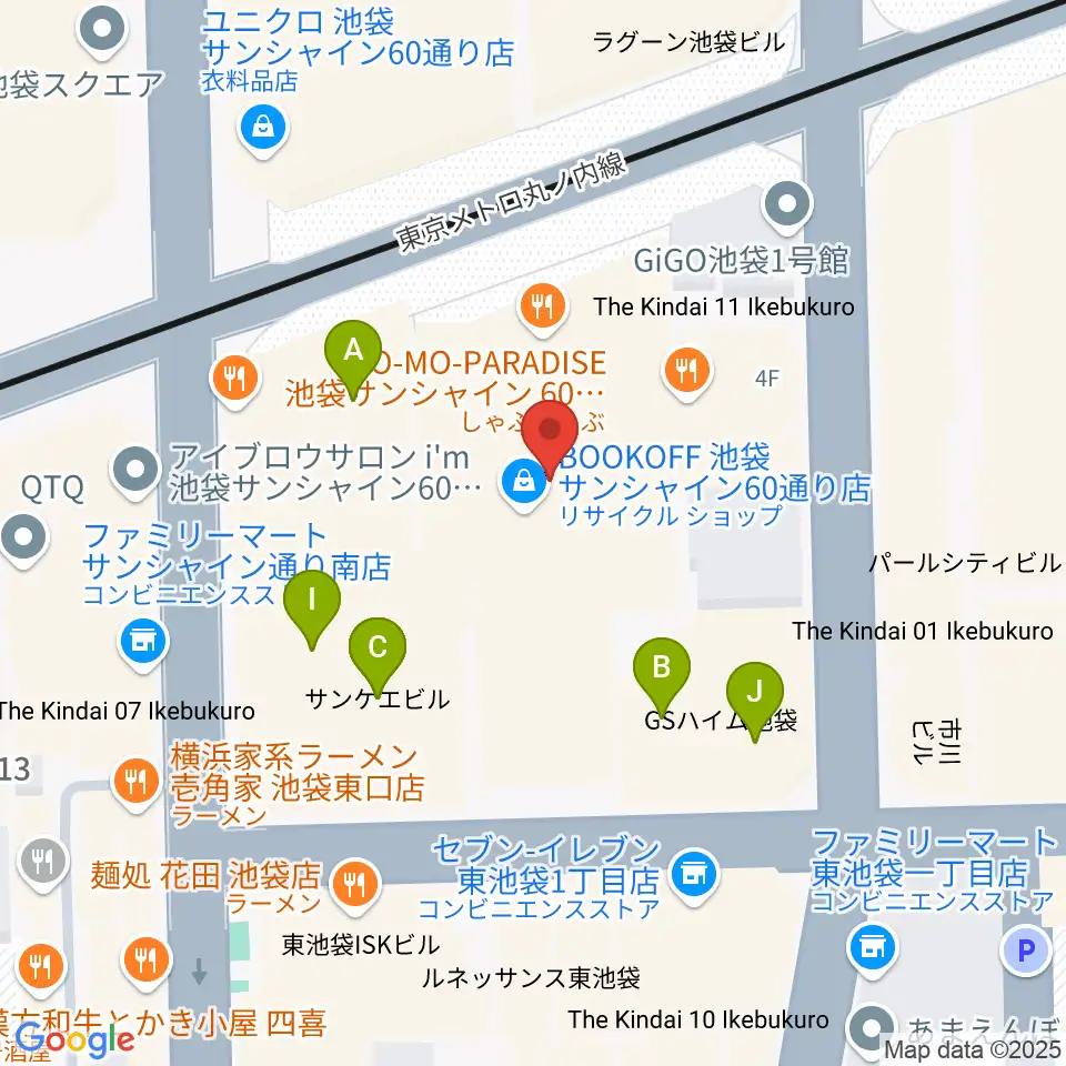 池袋HUMAXシネマズ周辺のカフェ一覧地図