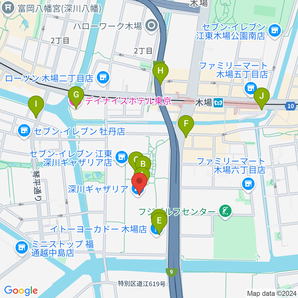 109シネマズ木場周辺のカフェ一覧地図