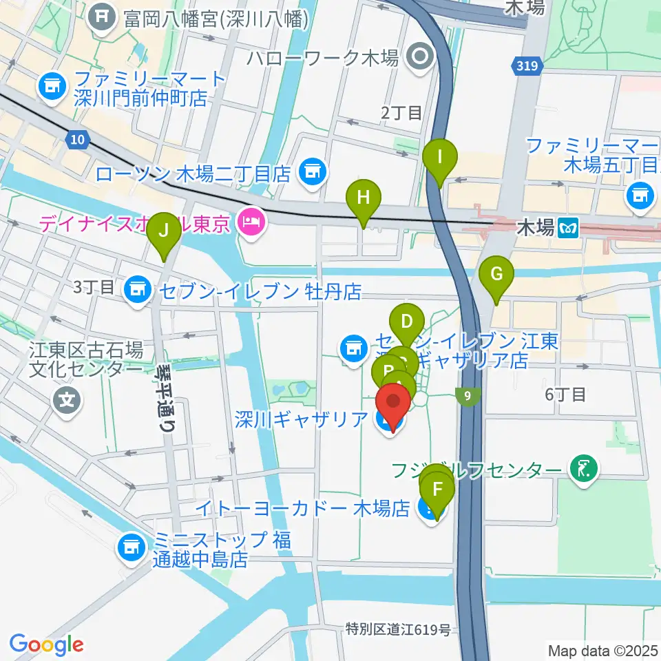 109シネマズ木場周辺のカフェ一覧地図