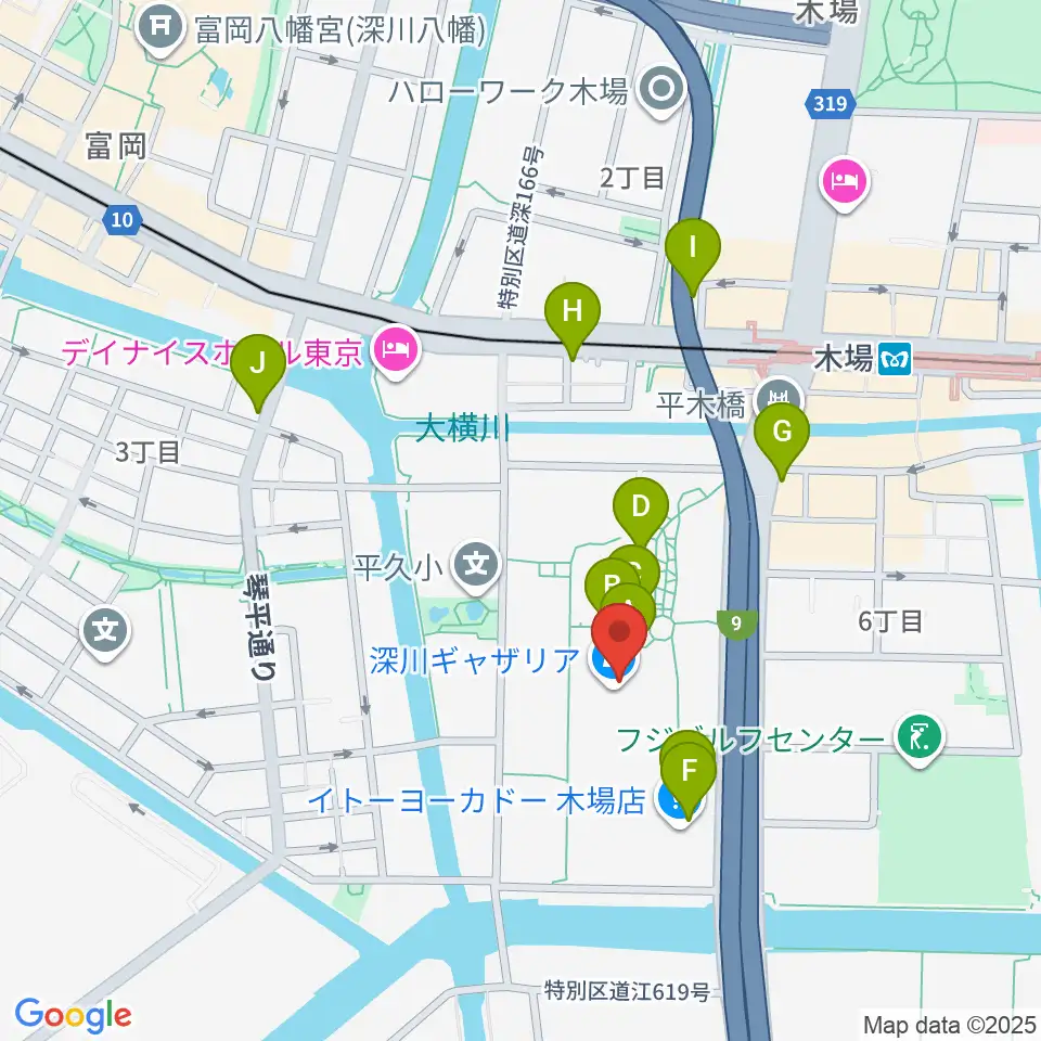 109シネマズ木場周辺のカフェ一覧地図