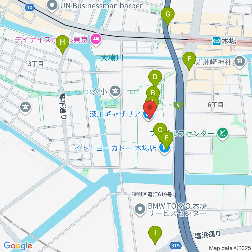 109シネマズ木場周辺のカフェ一覧地図
