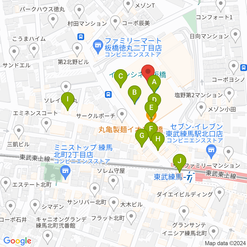 イオンシネマ板橋周辺のカフェ一覧地図