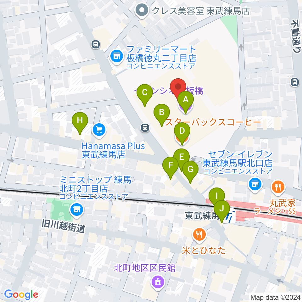 イオンシネマ板橋周辺のカフェ一覧地図