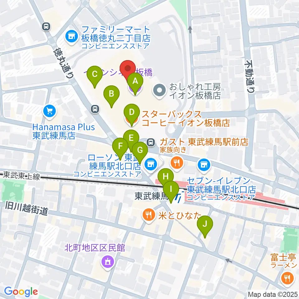 イオンシネマ板橋周辺のカフェ一覧地図