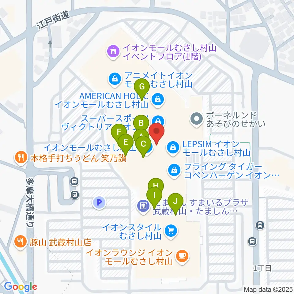 イオンシネマむさし村山周辺のカフェ一覧地図
