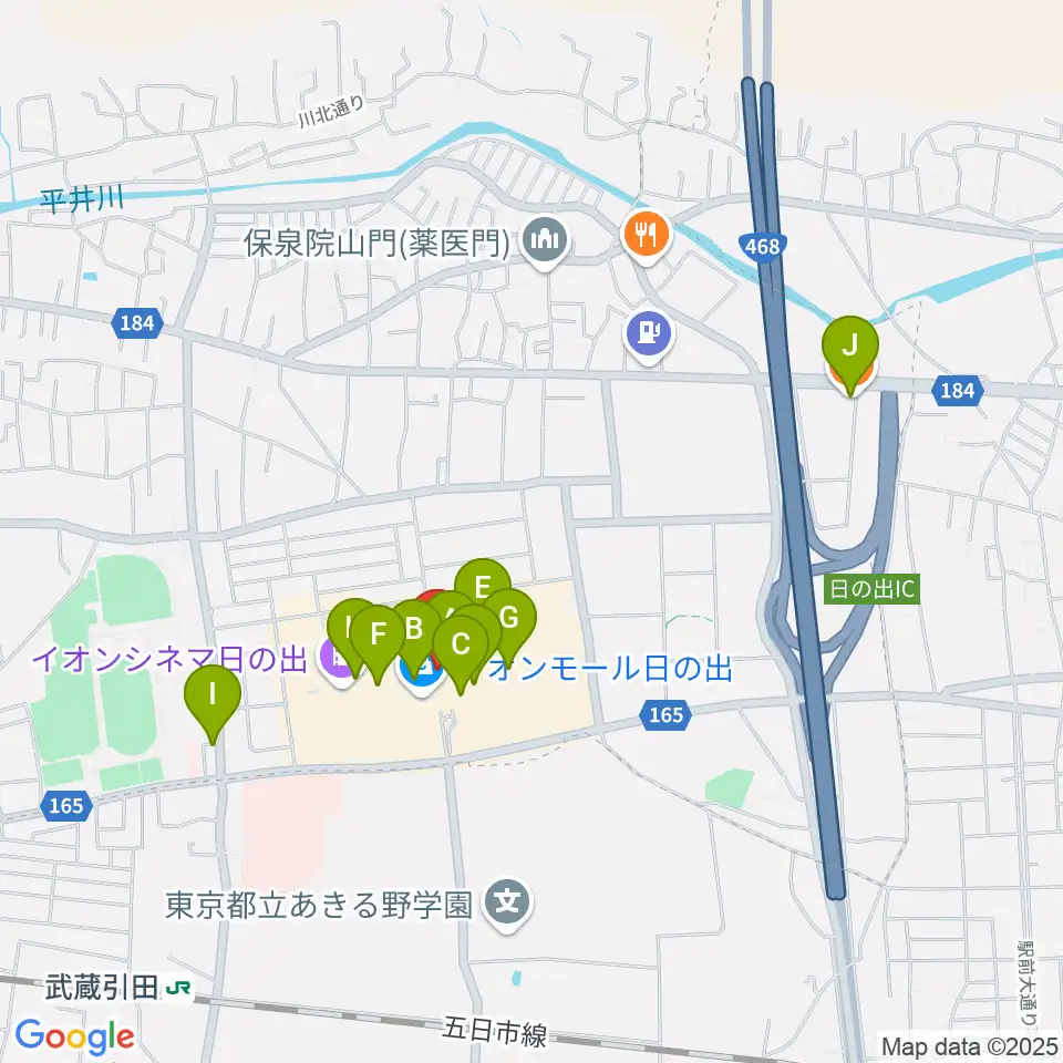 イオンシネマ日の出周辺のカフェ一覧地図