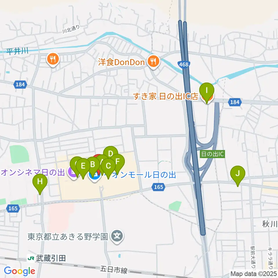 イオンシネマ日の出周辺のカフェ一覧地図