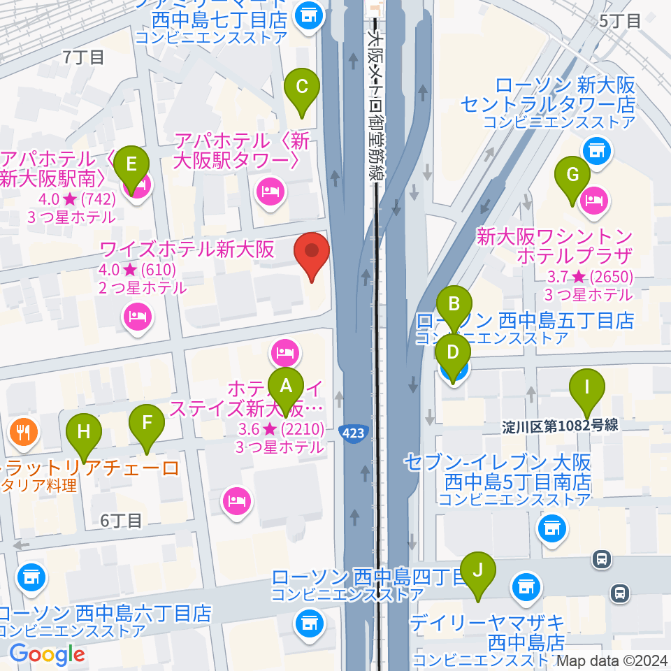 Studio CATWALK周辺のカフェ一覧地図