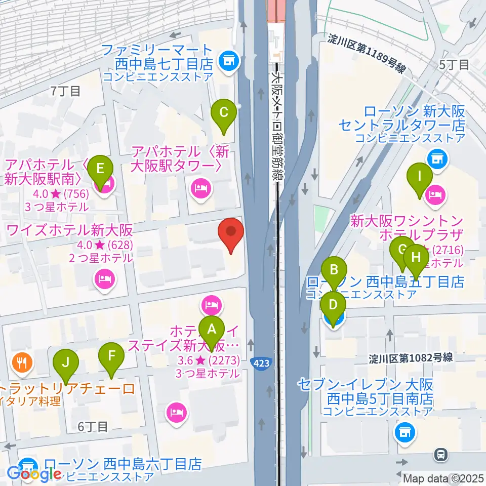 Studio CATWALK周辺のカフェ一覧地図